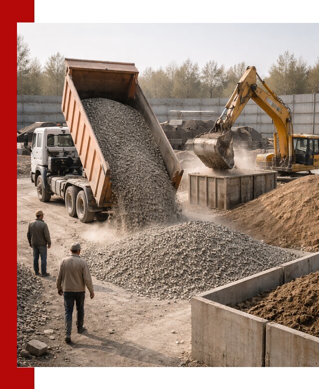 Доставка нерудных материалов с погрузкой и разгрузкой в Щекине