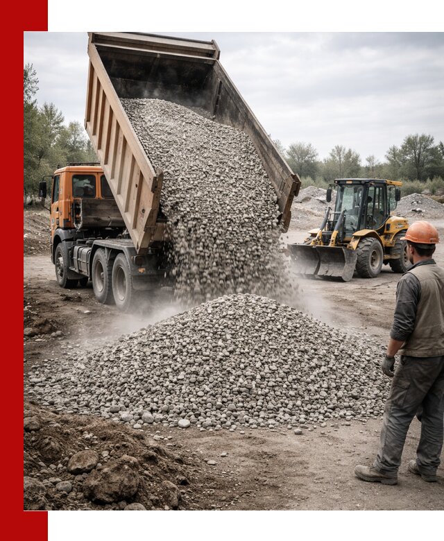 Доставка щебня в Щекине крупными и мелкими фракциями