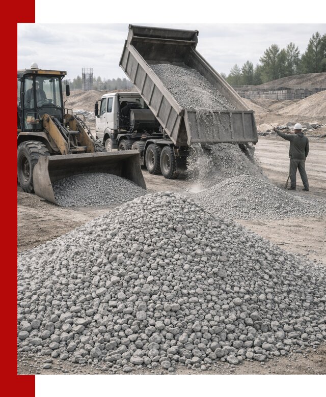 Доставка известнякового щебня фр. 5–20 в Щекине