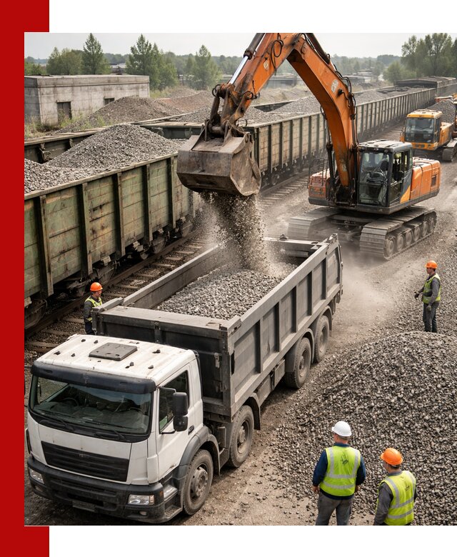 Железнодорожный щебень фракция 25–60 для поставок в Щекине