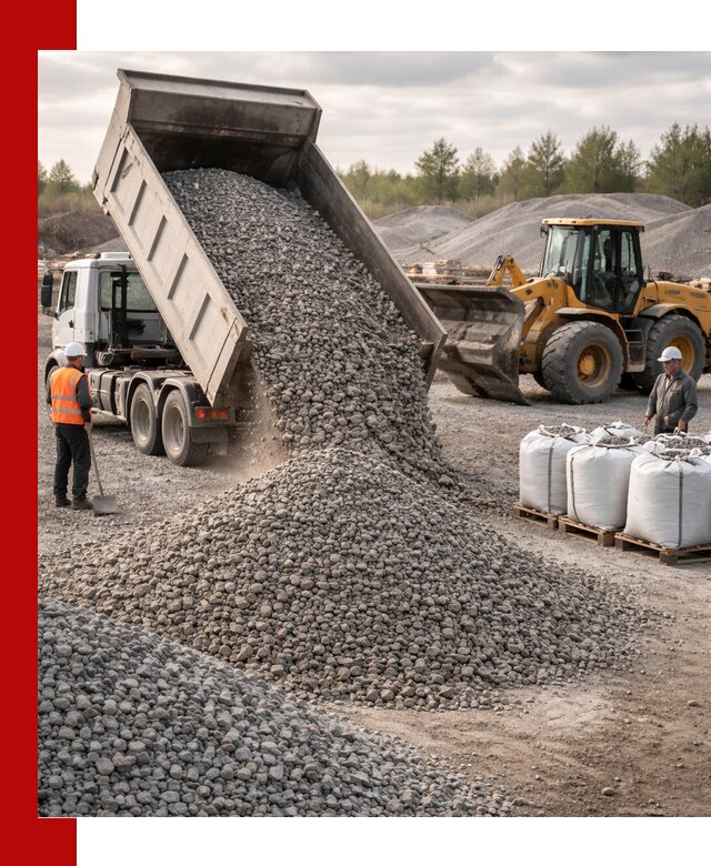 Бетонный щебень фракция 5–20 с доставкой в Щекине