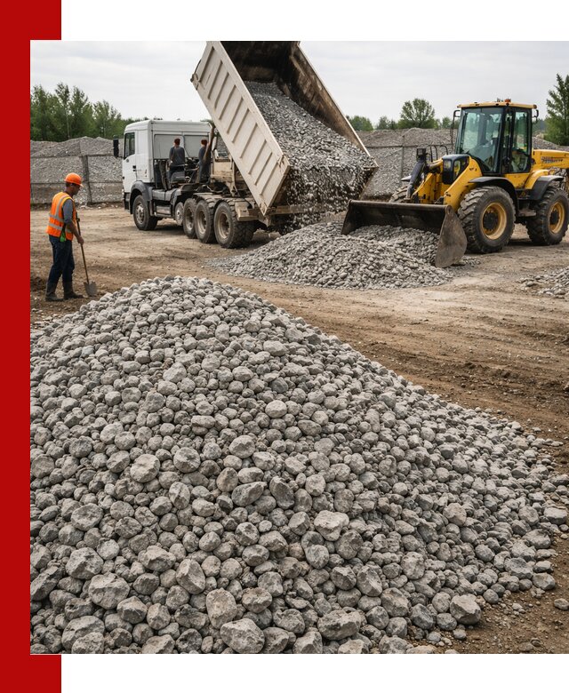 Доставка бетонного щебня фракции 40-70 в Щекине