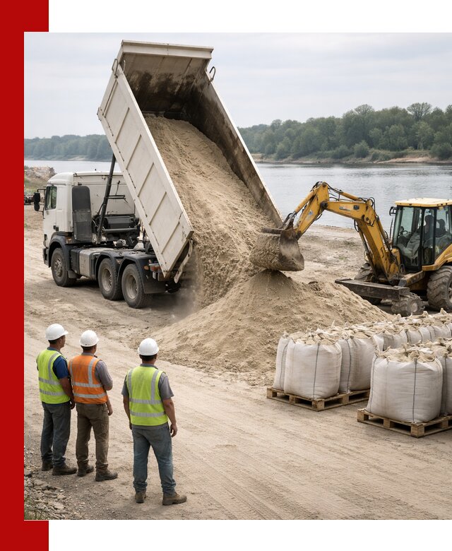 Доставка речного песка в Щекине самосвалами и погрузкой