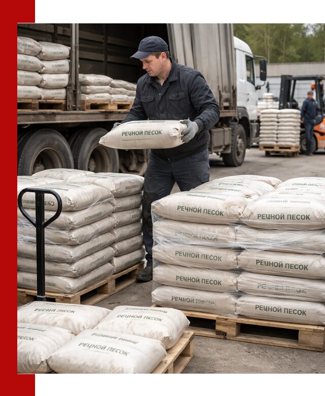 Речной песок в мешках с доставкой в Щекине