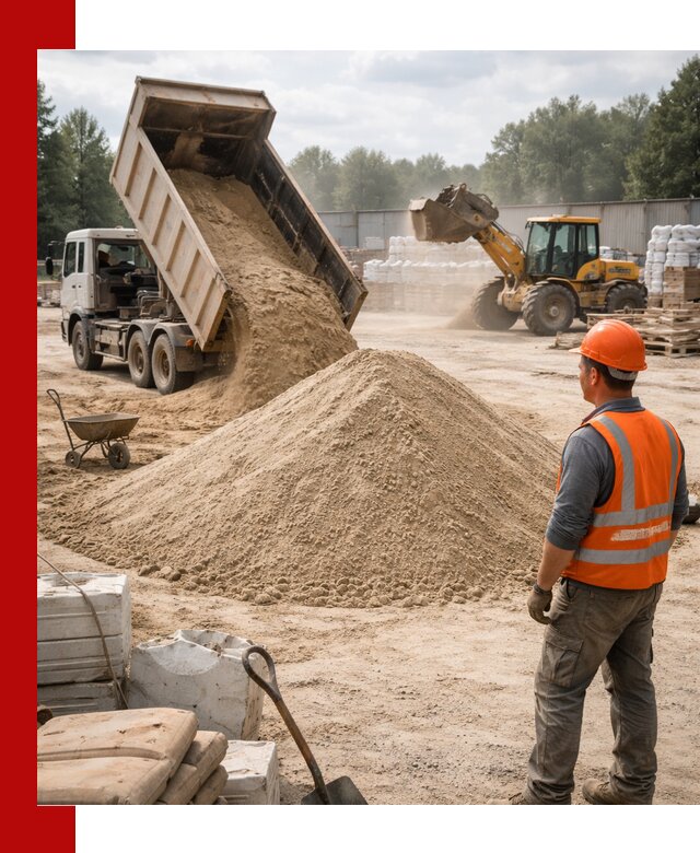 Доставка строительного песка с самосвалом в Щекине