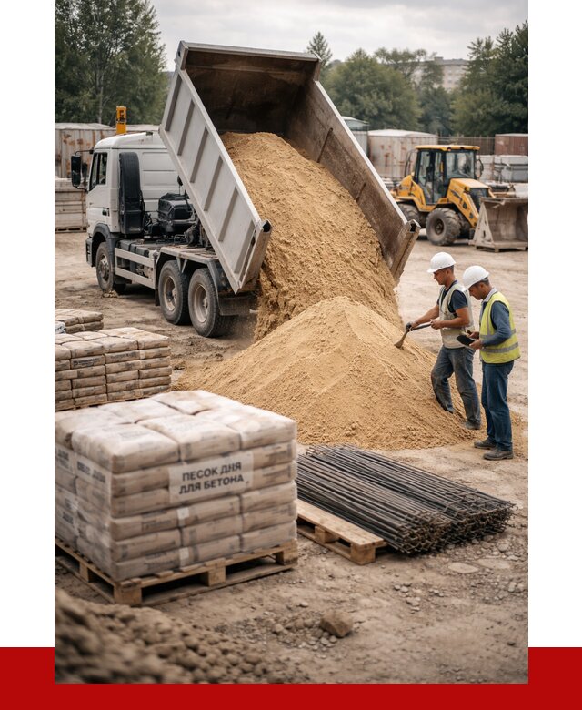 Песок для бетона в Щекине от 2573 р. с доставкой, ПРОНЕРУДЕкн