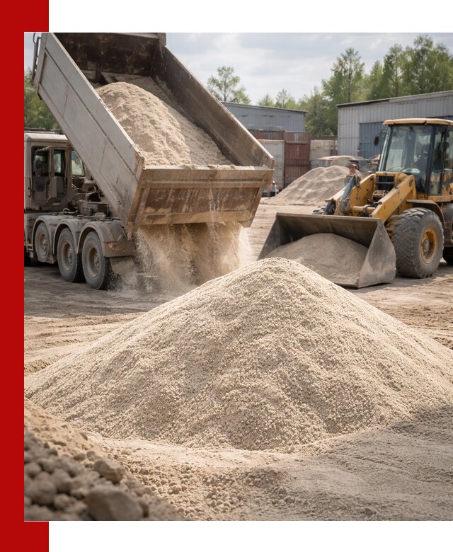 Кварцевый песок с доставкой в Щекине для строительных работ