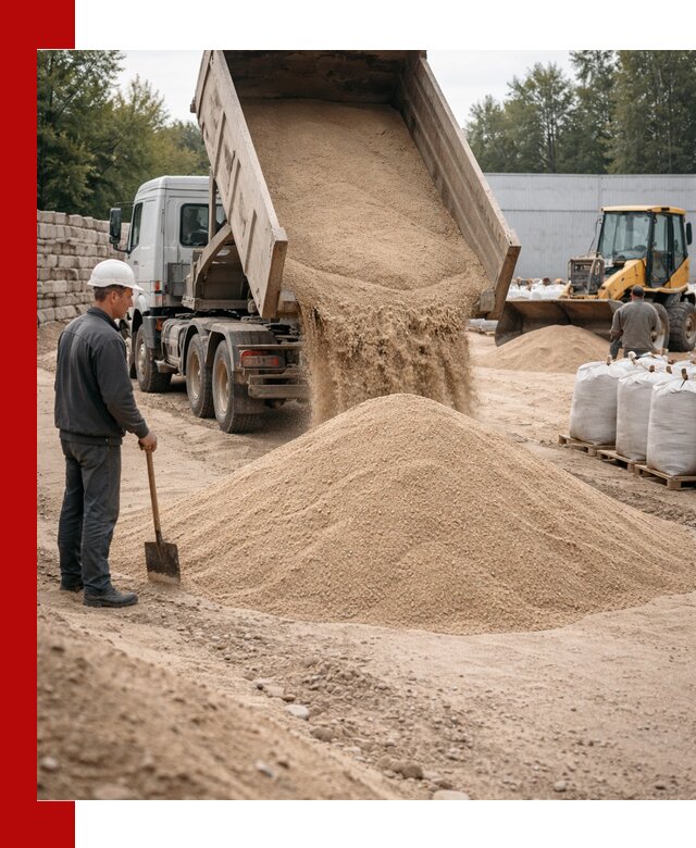 Кварцевый песок фракция 0–3 мм с доставкой в Щекине