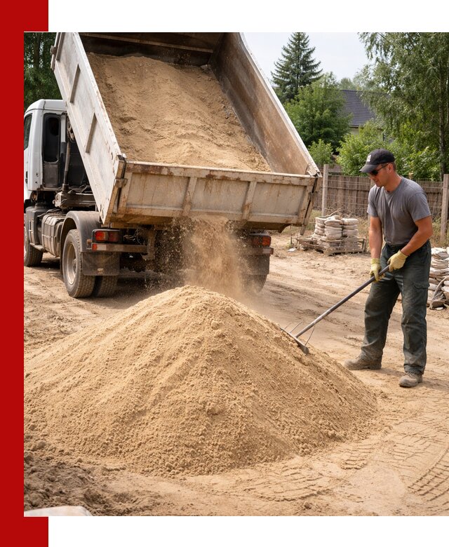 Доставка сухого песка самосвалами в Щекине