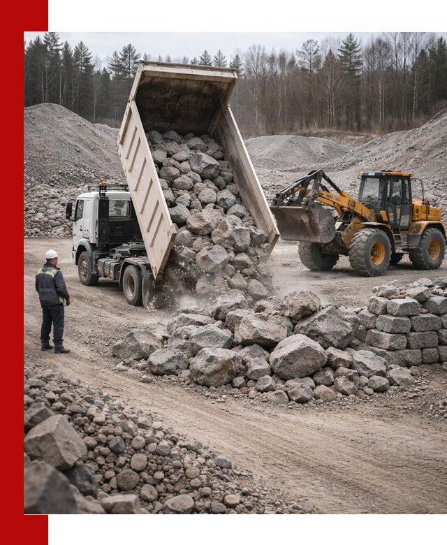 Доставка и продажа бутового гранитного камня в Щекине