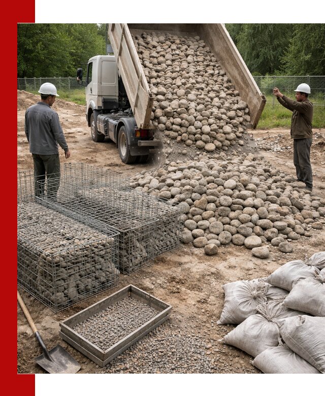 Камень для габионов фракция 70–151 в Щекине