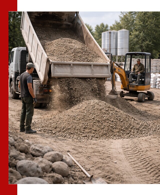 Доставка ПГС С3 в Щекине самосвалами и миксерами