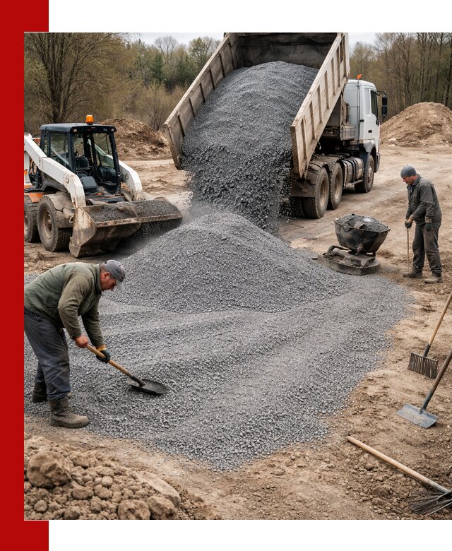 Отсев для подсыпки в Щекине — доставка и подсыпка на участок