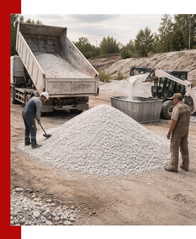 Доставка и продажа белой мраморной крошки в Щекине