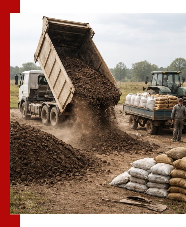 Доставка грунта и удобрений оптом в Щекине для сельхоз и строительства