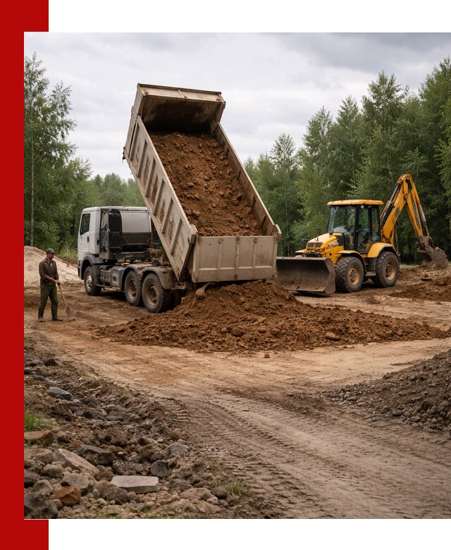 Доставка суглинка самосвалами в Щекине подсыпка и планировка