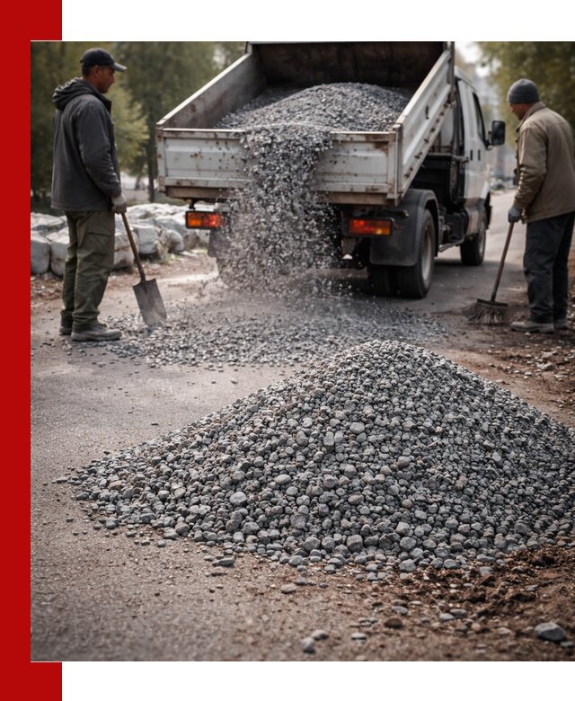 Гранитная крошка для посыпки дорог и тротуаров в Щекине