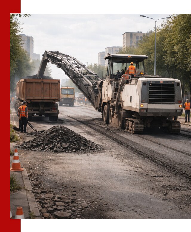 Фрезерованный асфальт в Щекине — удаление и вывоз старого покрытия