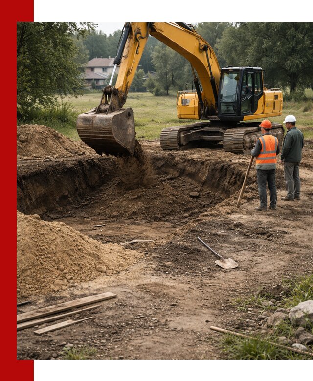 Рытье котлована под фундамент в Щекине (быстро и недорого)