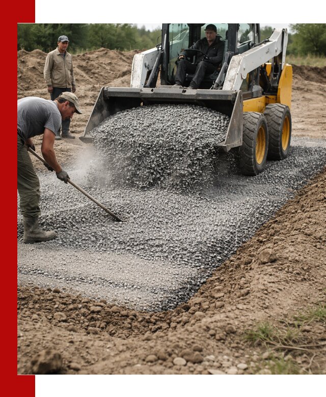 Устройство щебеночной подушки в Щекине для дорог и фундаментов